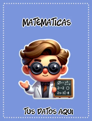 Portada para cuaderno de matematicas Aestethic 3