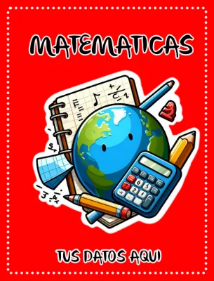 Portada para cuaderno de matematicas Aestethic 4